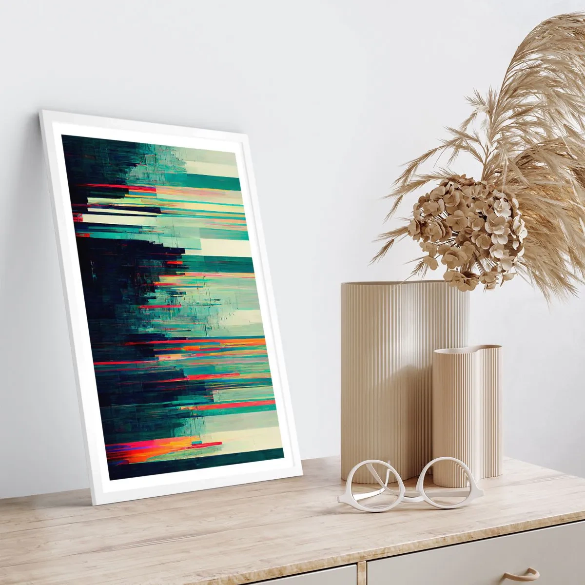 Plagát v bielom ráme - Futuristické mesto - 70x100 cm