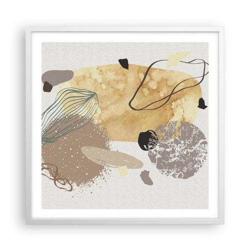 Plagát v bielom ráme - Abstraktná slivka - 60x60 cm