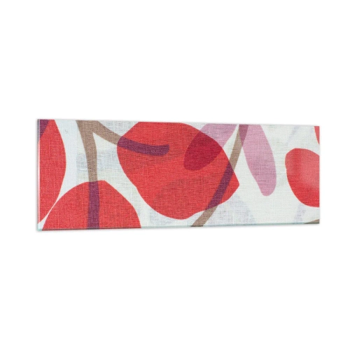 Obraz na skle - Kvetinová kompozícia v ružovej - 90x30 cm