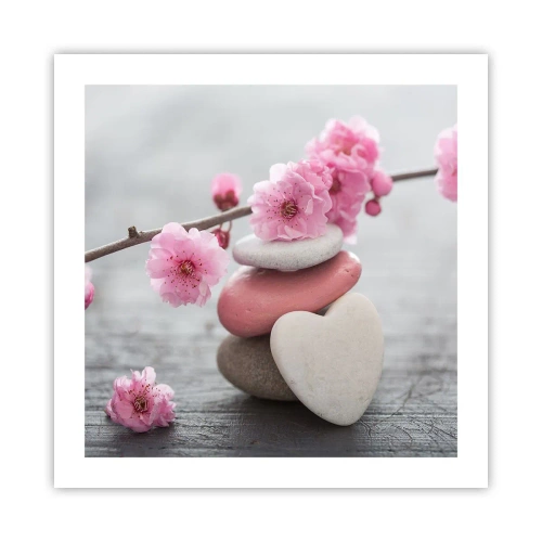Plagát - Blaženosť s višňovým kvetom - 50x50 cm