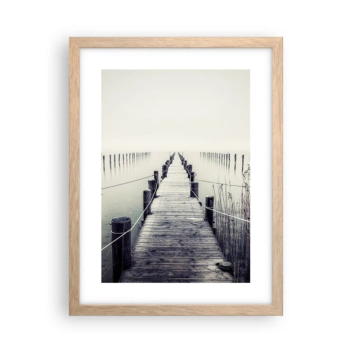 Plagát v ráme zo svetlého duba - Ponor sa do pokoja - 30x40 cm