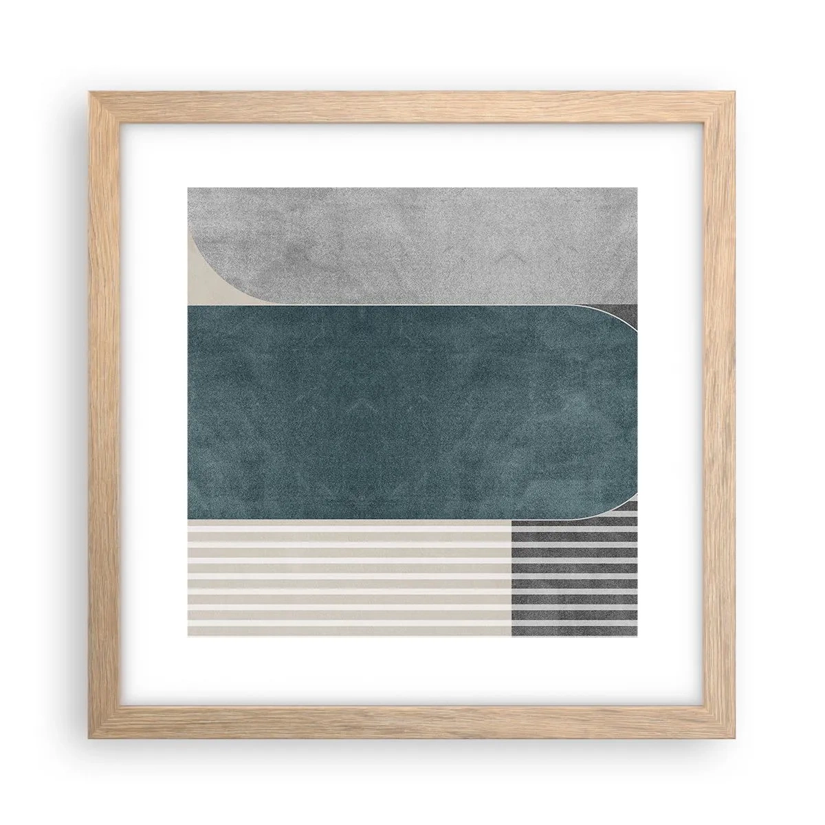 Plagát v ráme zo svetlého duba - Kompozícia na úrovni - 30x30 cm