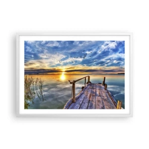 Plagát v bielom ráme - Vietor ide odpočívať - 70x50 cm