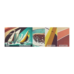 Vzorka fototapety Premium Canvas - Ako vychádzať so živlami - Plachetnice, Regata, More - 100x30 cm