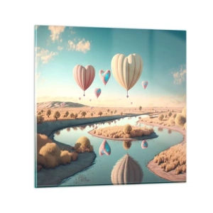 Obraz na skle - Láska ťa nechá vzlietnuť - 60x60 cm