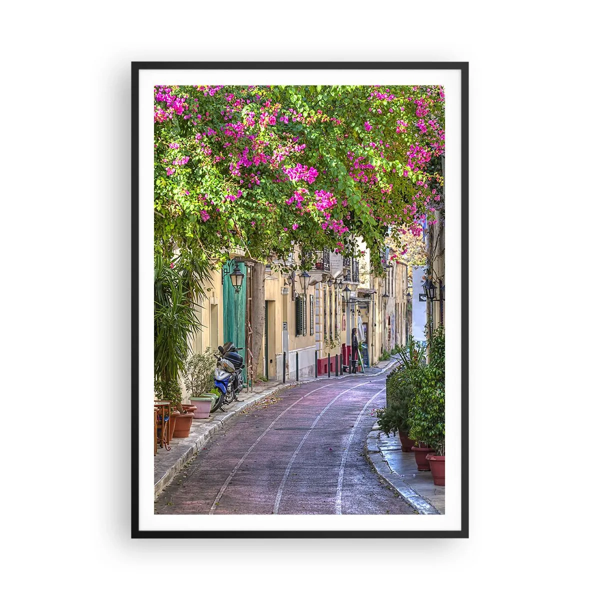 Plagát v čiernom ráme - Kvitnúce zákutie - 70x100 cm