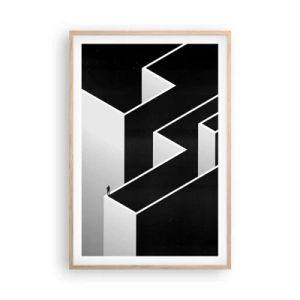 Plagát v ráme zo svetlého duba - Osamelosť na vrchole - 61x91 cm