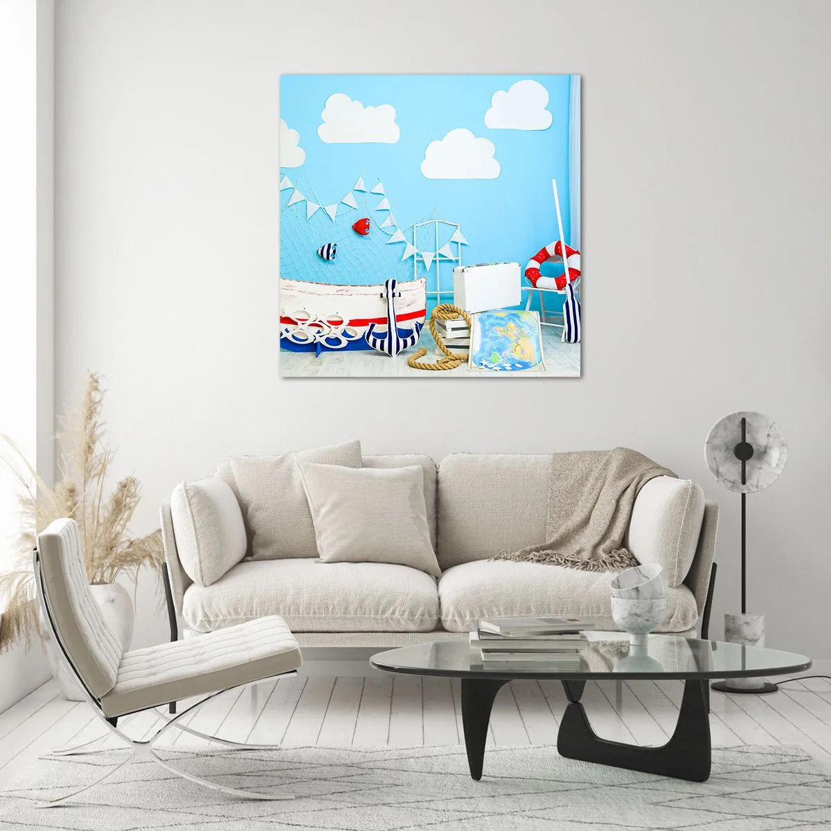 Obraz na skle - Detská túžba za dobrodružstvom - 30x30 cm