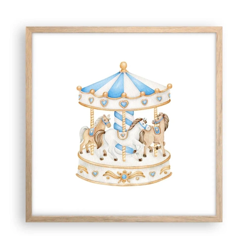 Plagát v ráme zo svetlého duba - Sladké detstvo - 50x50 cm