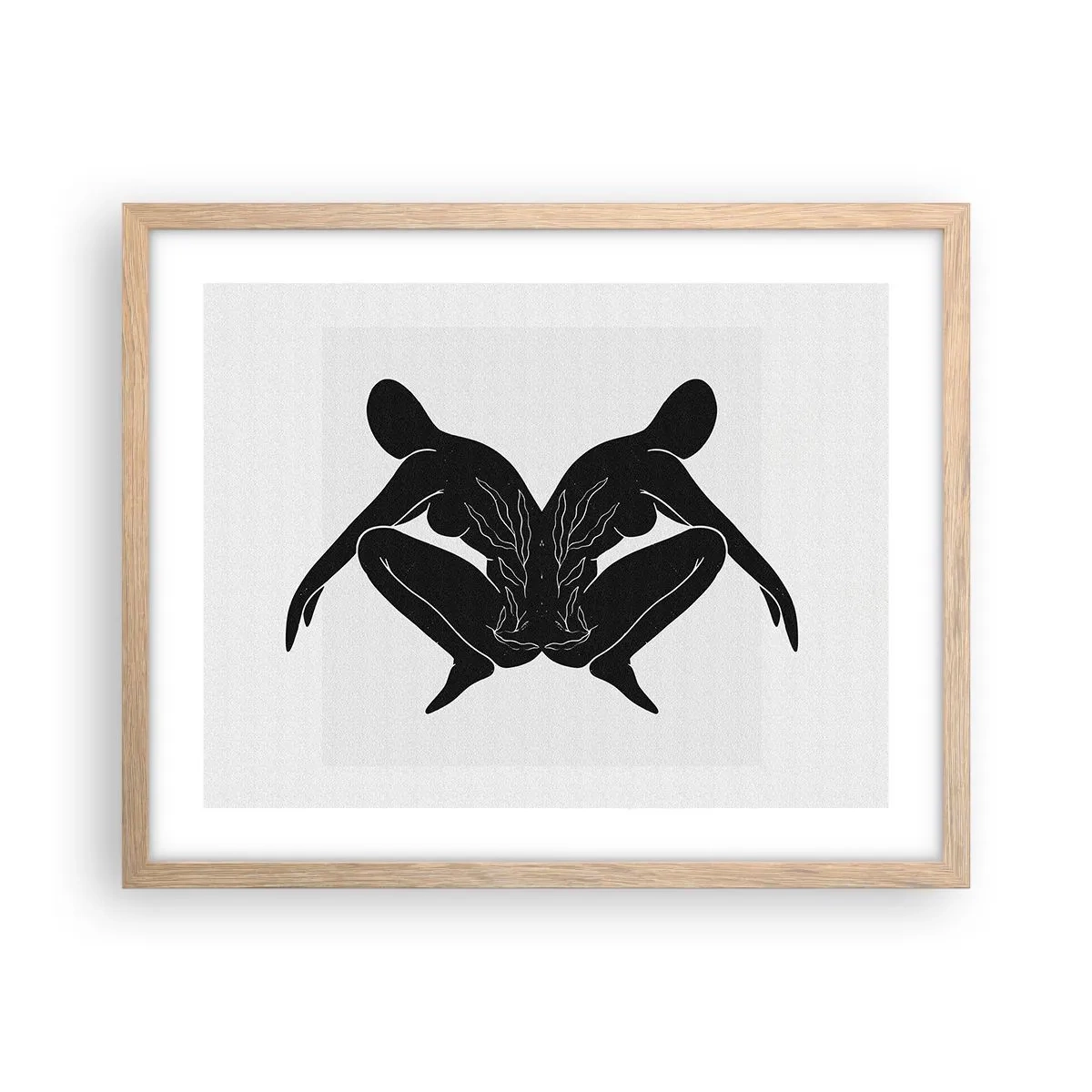 Plagát v ráme zo svetlého duba - Spoločná duša - 50x40 cm