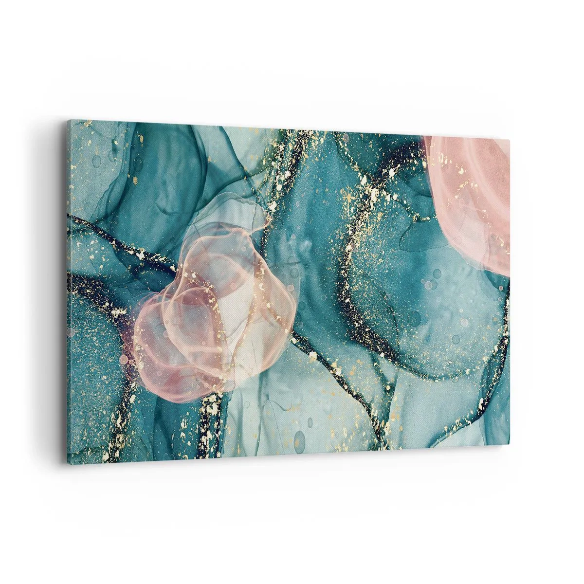 Obraz na plátne - Modré hodváb modré, ružový tyl - 120x80 cm