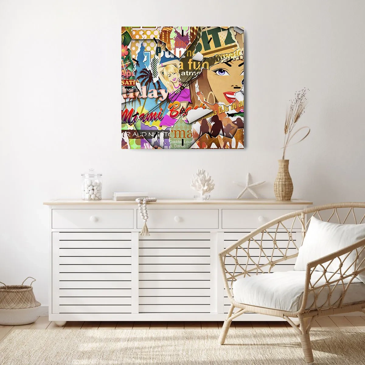 Nástenné hodiny - Prázdninová retrospektíva - 30x30 cm