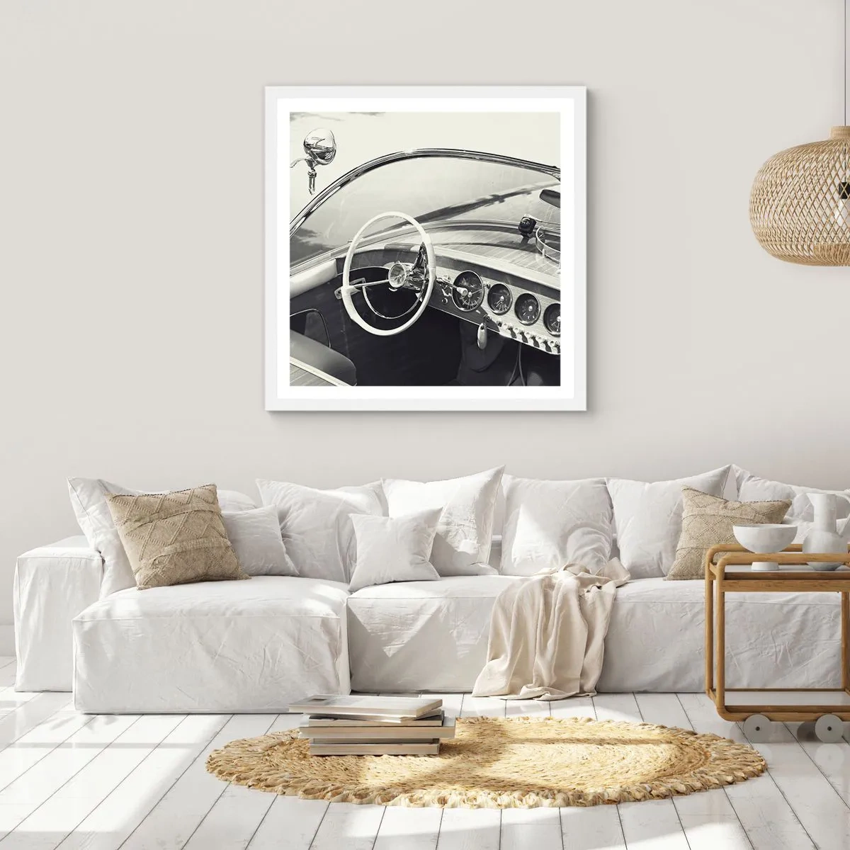 Plagát v bielom ráme - Počasie pre bohatých - 50x50 cm