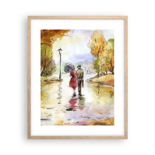 Plagát v ráme zo svetlého duba - Romantická jeseň v parku
- 40x50 cm