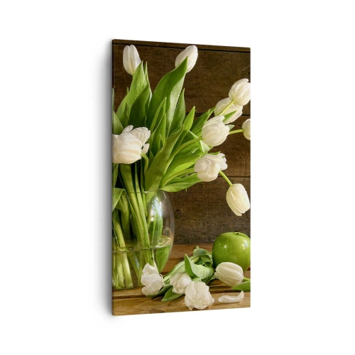 Obraz na plátne - Šťavnaté a čerstvé v zelenej a bielej - 45x80 cm