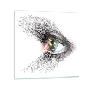 Obraz na skle - Pozri sa priamo do duše - 30x30 cm