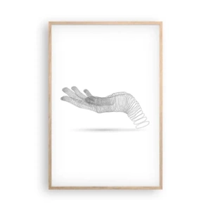 Plagát v ráme zo svetlého duba - Pružná ruka - 61x91 cm