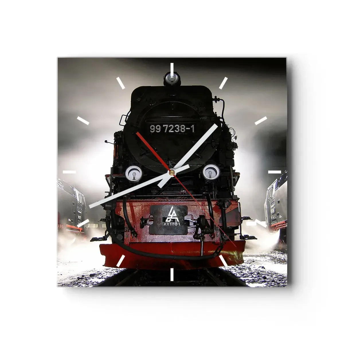 Nástenné hodiny - Stojí a sápe, funí a fúka - 40x40 cm