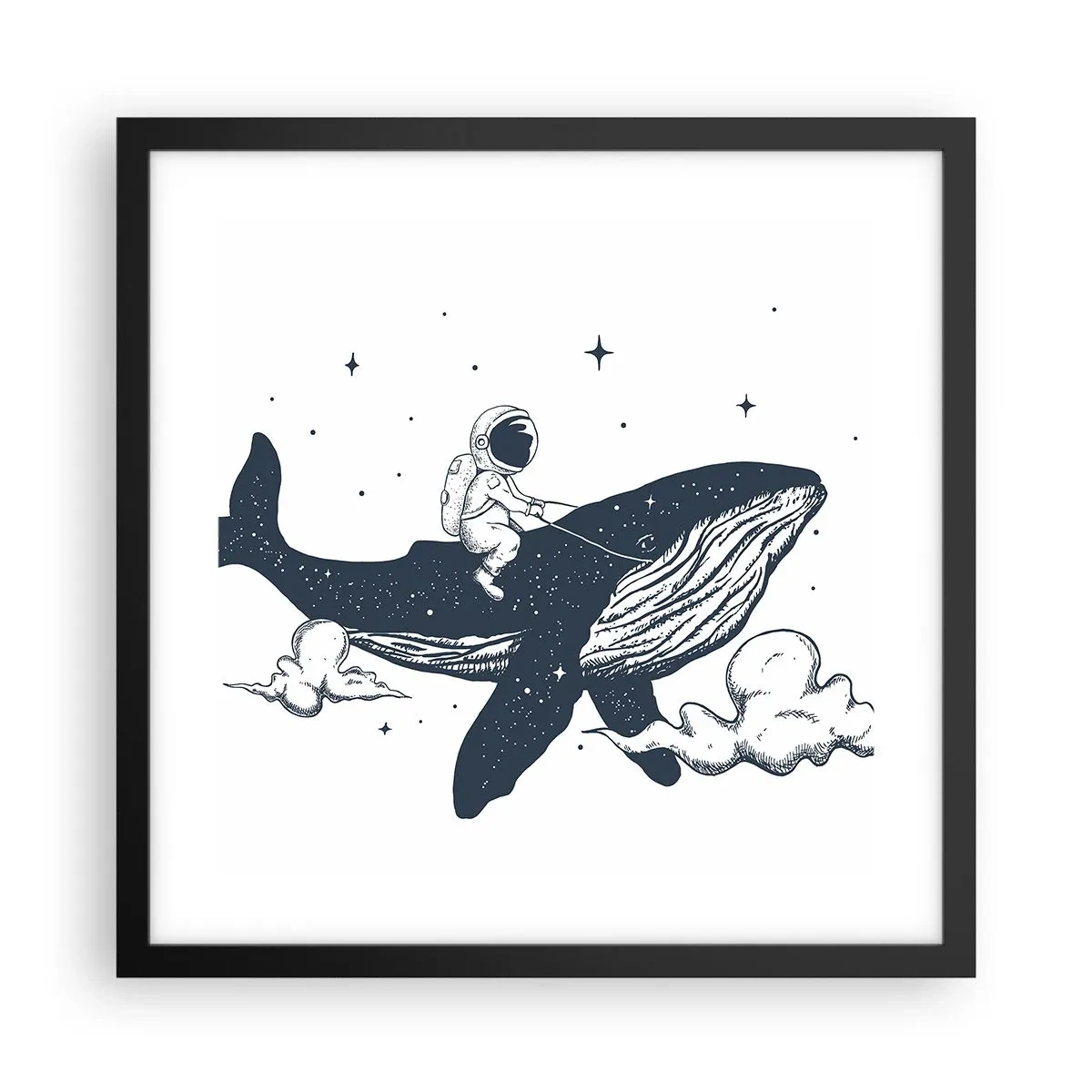 Plagát v čiernom ráme - Vesmírne dobrodružstvo - 40x40 cm