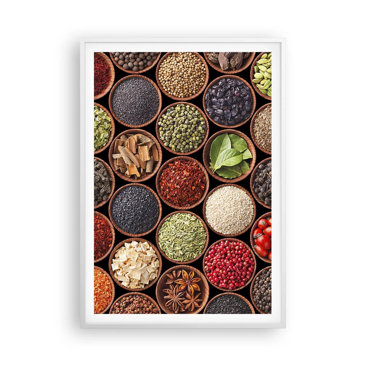 Plagát v bielom ráme - Všetky chute sveta - 70x100 cm
