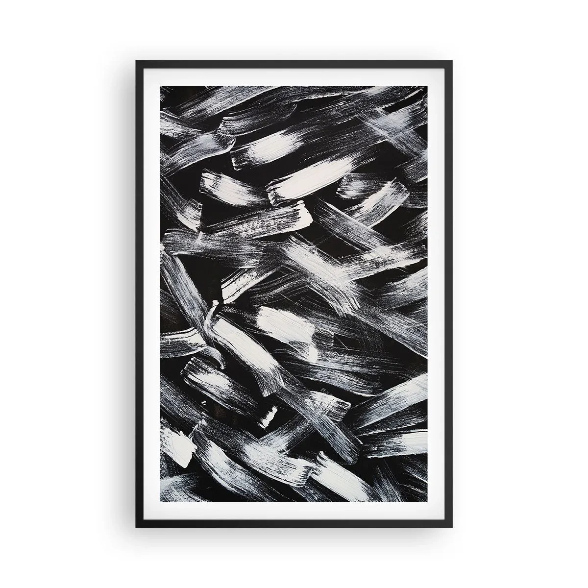 Plagát v čiernom ráme - Abstrakcia v industriálnom duchu - 61x91 cm