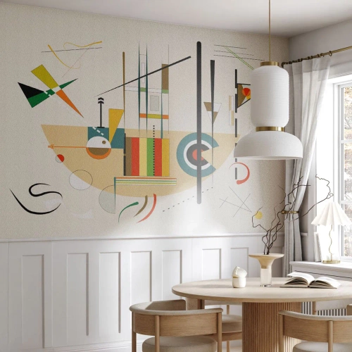 Fototapeta Standard Eco - Farebná geometrická abstrakcia na svetlom pozadí - 100x70cm - A svet sa smeje - Moderná nástenná dekorácia do obývacej izby a spálne ARTTOR