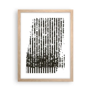 Plagát v ráme zo svetlého duba - Rytmus a šum - 30x40 cm
