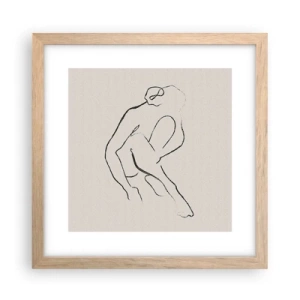 Plagát v ráme zo svetlého duba - Intímna skica - 30x30 cm