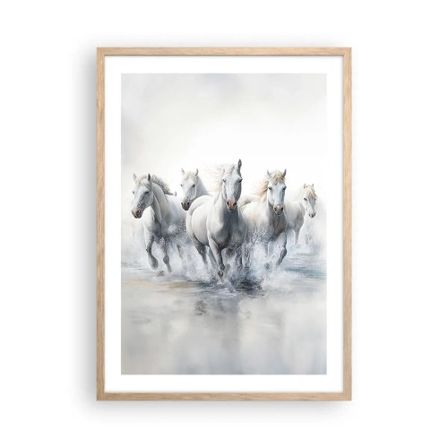 Plagát v ráme zo svetlého duba - Biela mágia - 50x70 cm