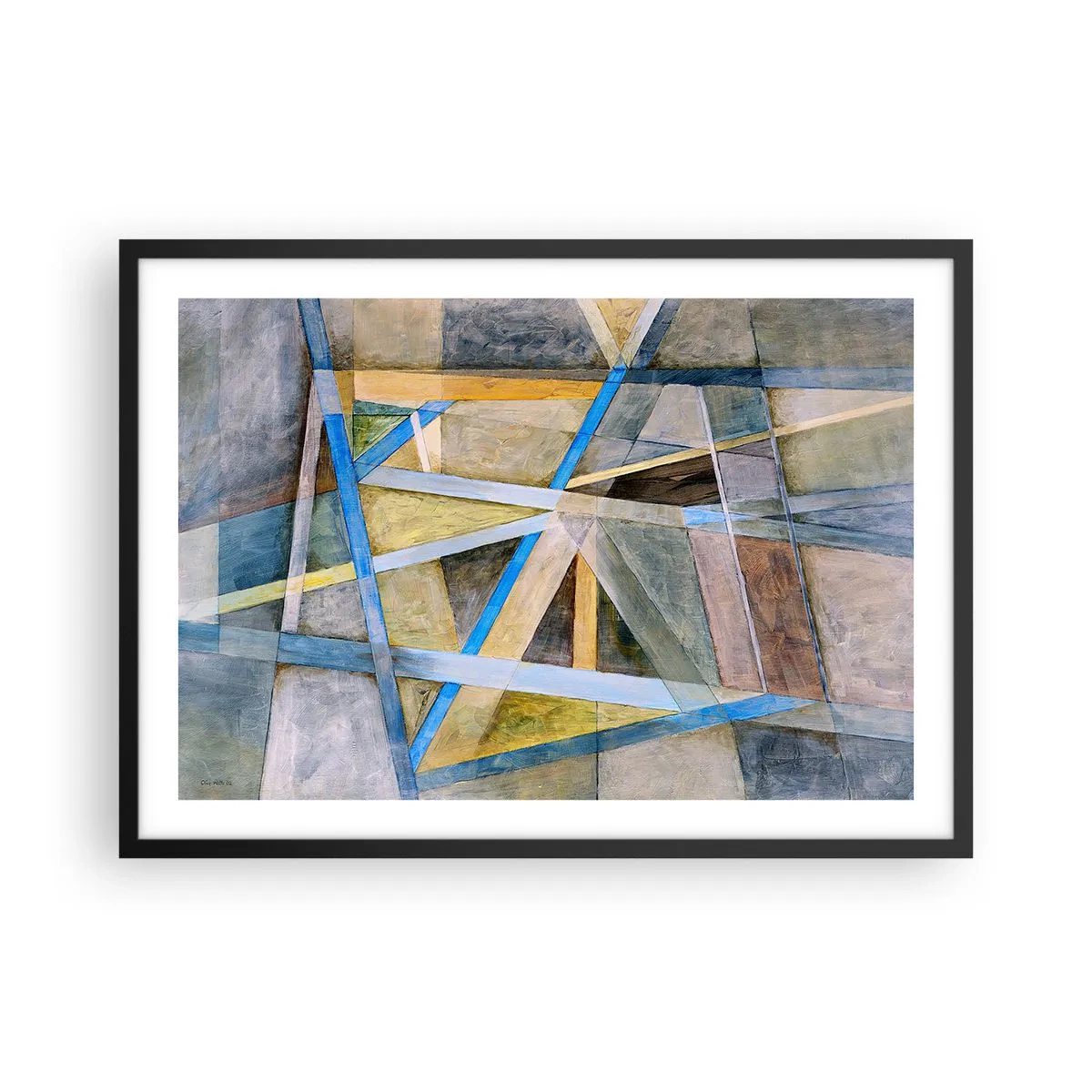Plagát v čiernom ráme - Priamo alebo diagonálne? - 70x50 cm