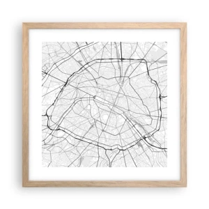 Plagát v ráme zo svetlého duba - Kvet Paríža - 40x40 cm
