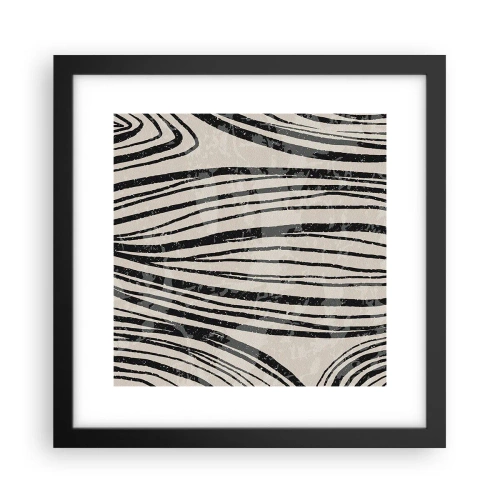 Plagát v čiernom ráme - Močiar s líniami - 30x30 cm