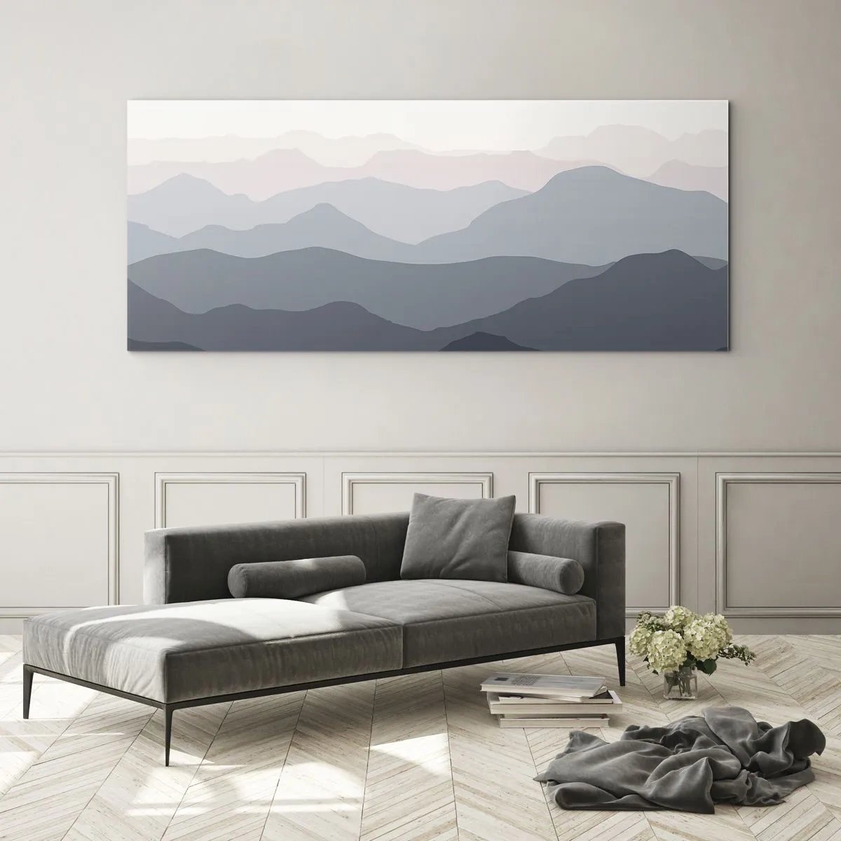 Obraz na skle - Vlny hôr - 100x40 cm