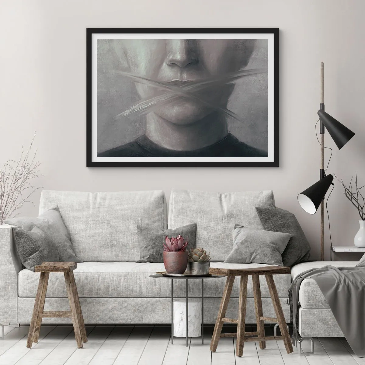 Plagát v čiernom ráme - Ani slovo - 91x61 cm