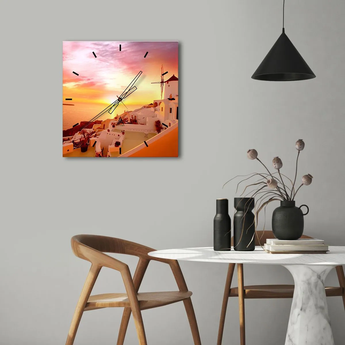 Nástenné hodiny - Rozplynúť sa v bielej a zlatej - 30x30 cm