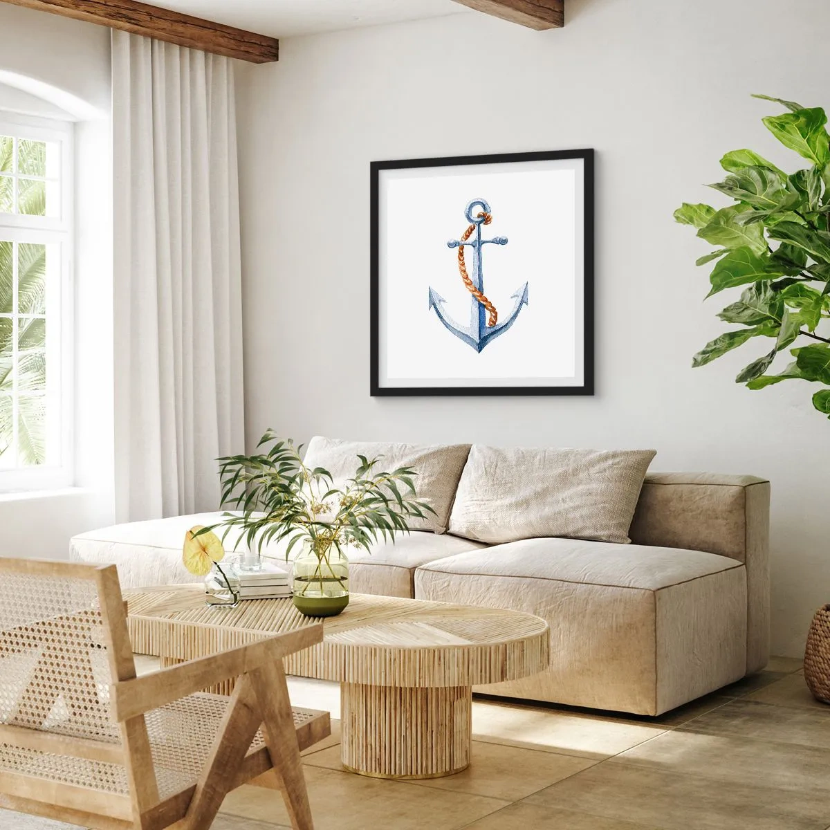 Plagát v čiernom ráme - Ahoj, dobrodružstvo! - 40x40 cm