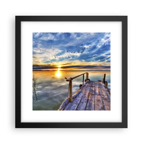 Plagát v čiernom ráme - Vietor ide odpočívať - 30x30 cm