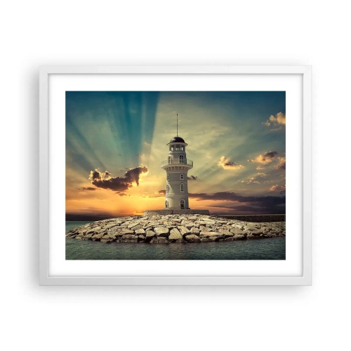 Plagát v bielom ráme - Svetlo - Dobro - Krása - 50x40 cm