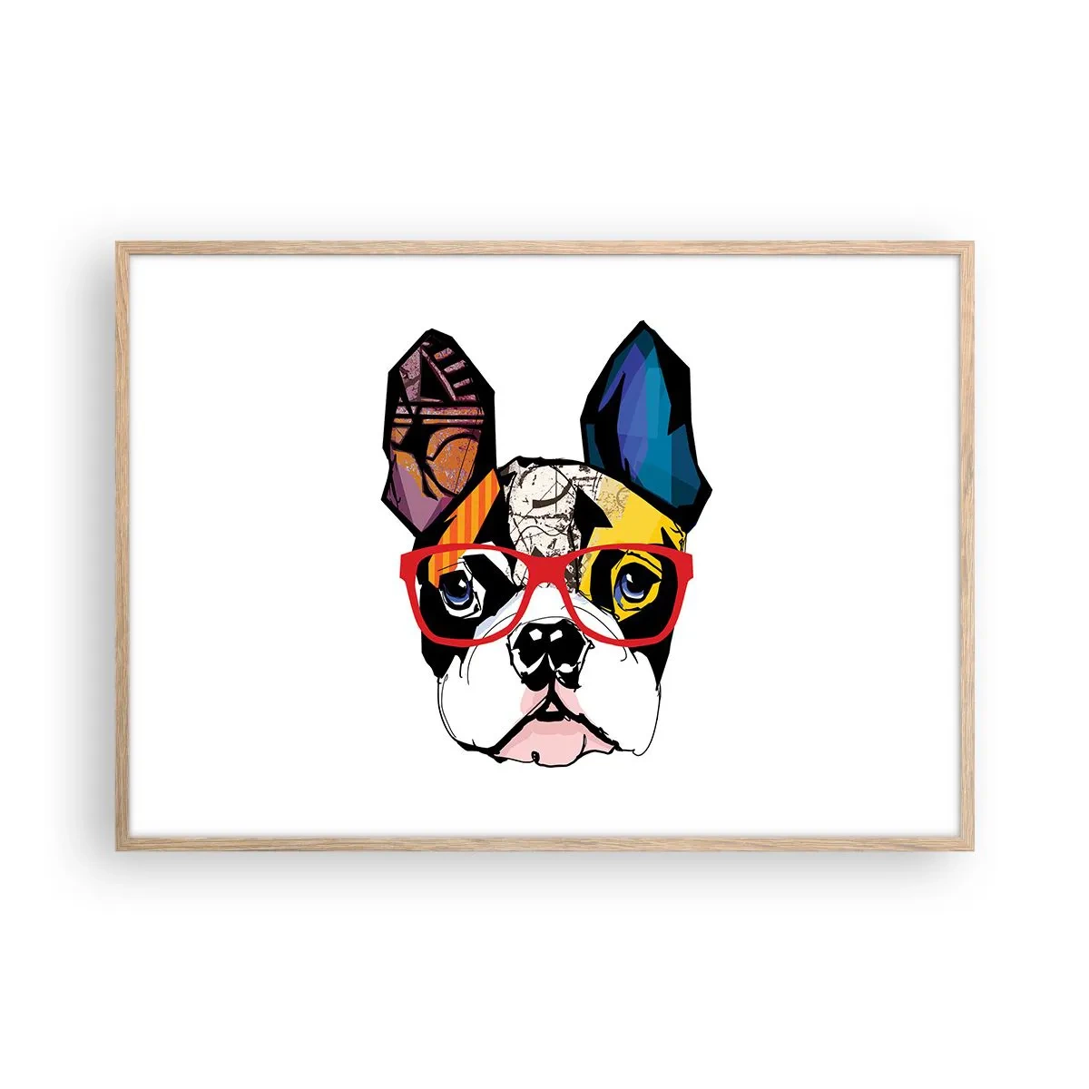 Plagát v ráme zo svetlého duba - Intelektuál - 100x70 cm