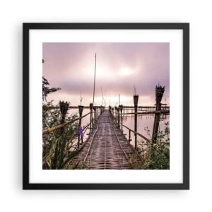 Plagát v čiernom ráme - Pokoj a pohoda Ázie - 40x40 cm