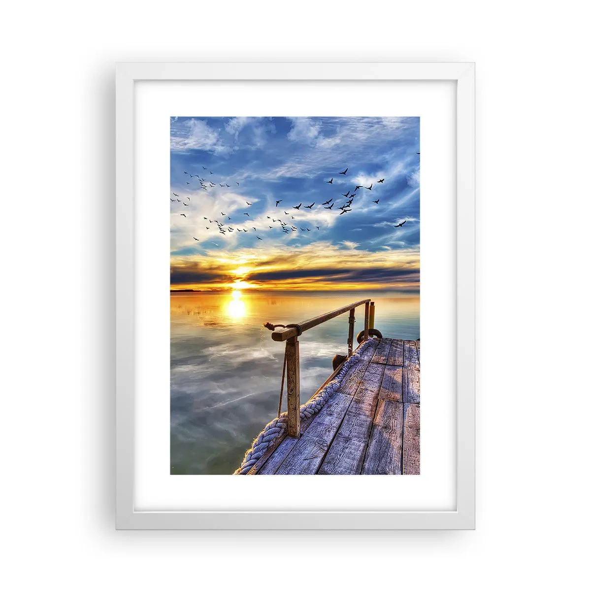 Plagát v bielom ráme - Vietor ide odpočívať - 30x40 cm