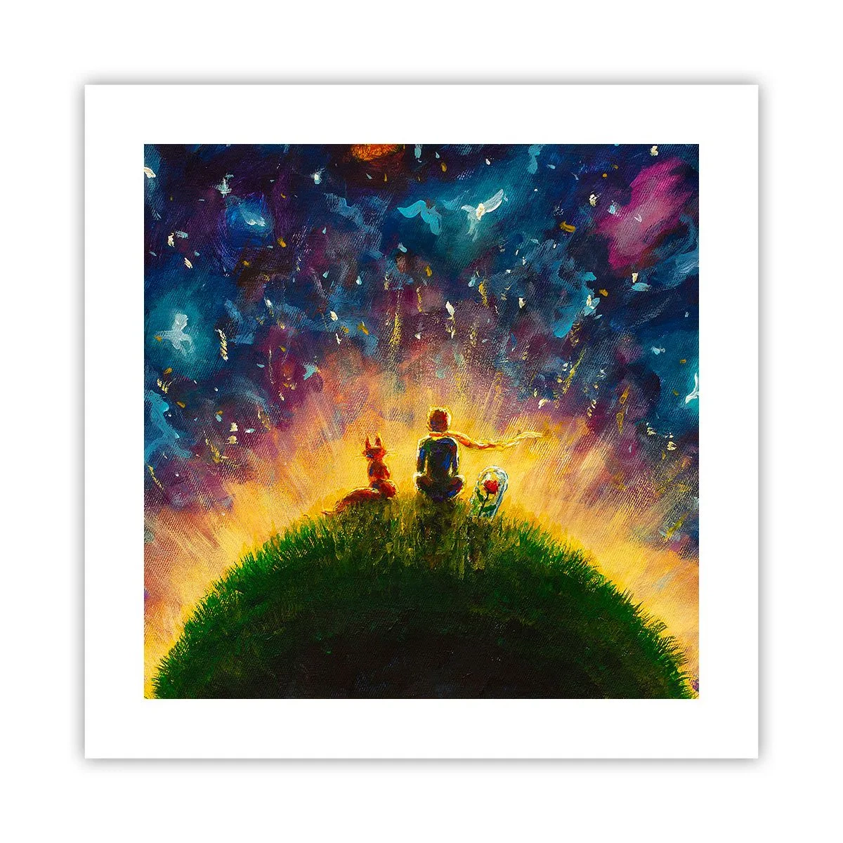 Plagát - Láska a priateľstvo - celý svet - 40x40 cm