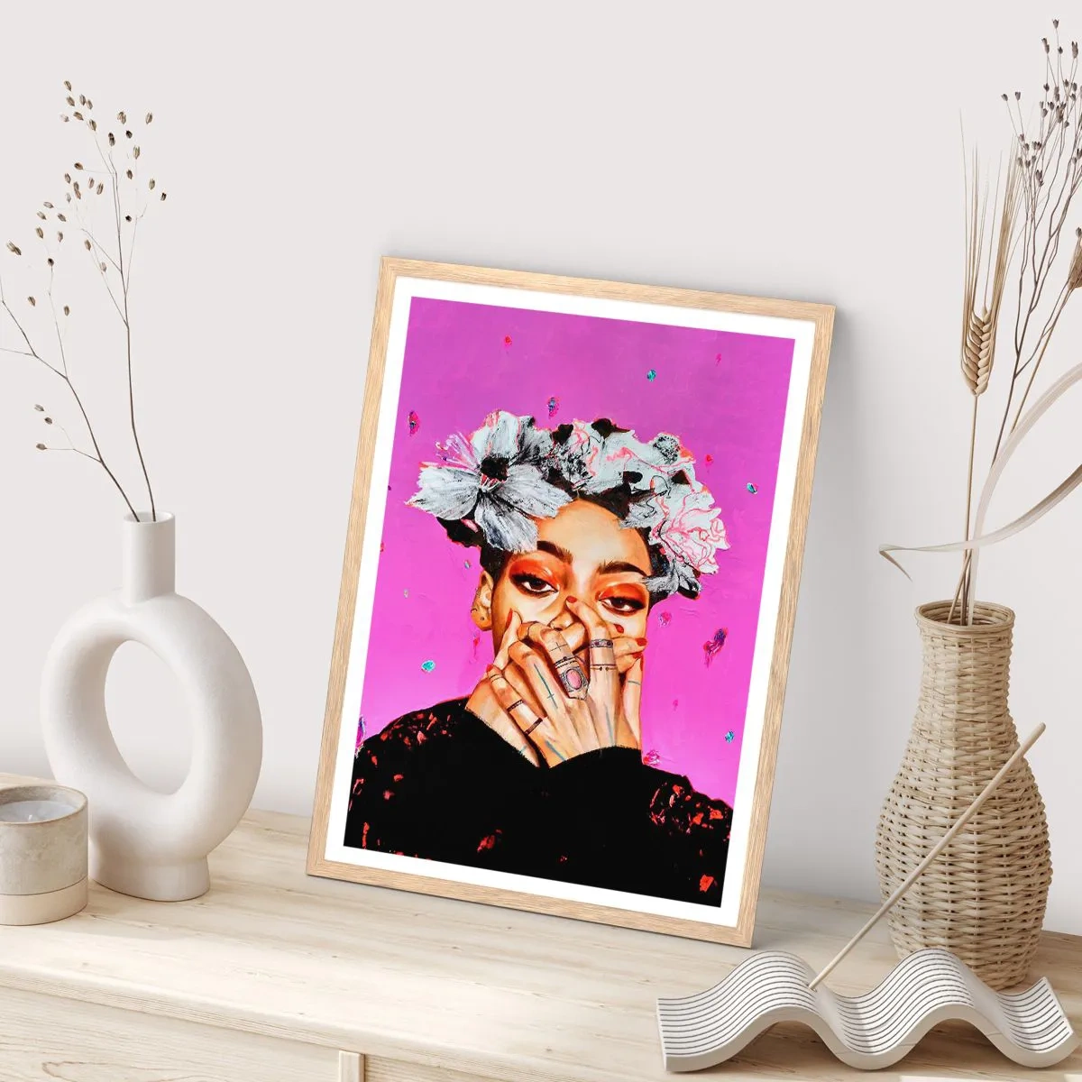 Plagát v ráme zo svetlého duba - Trochu bláznivá - 61x91 cm