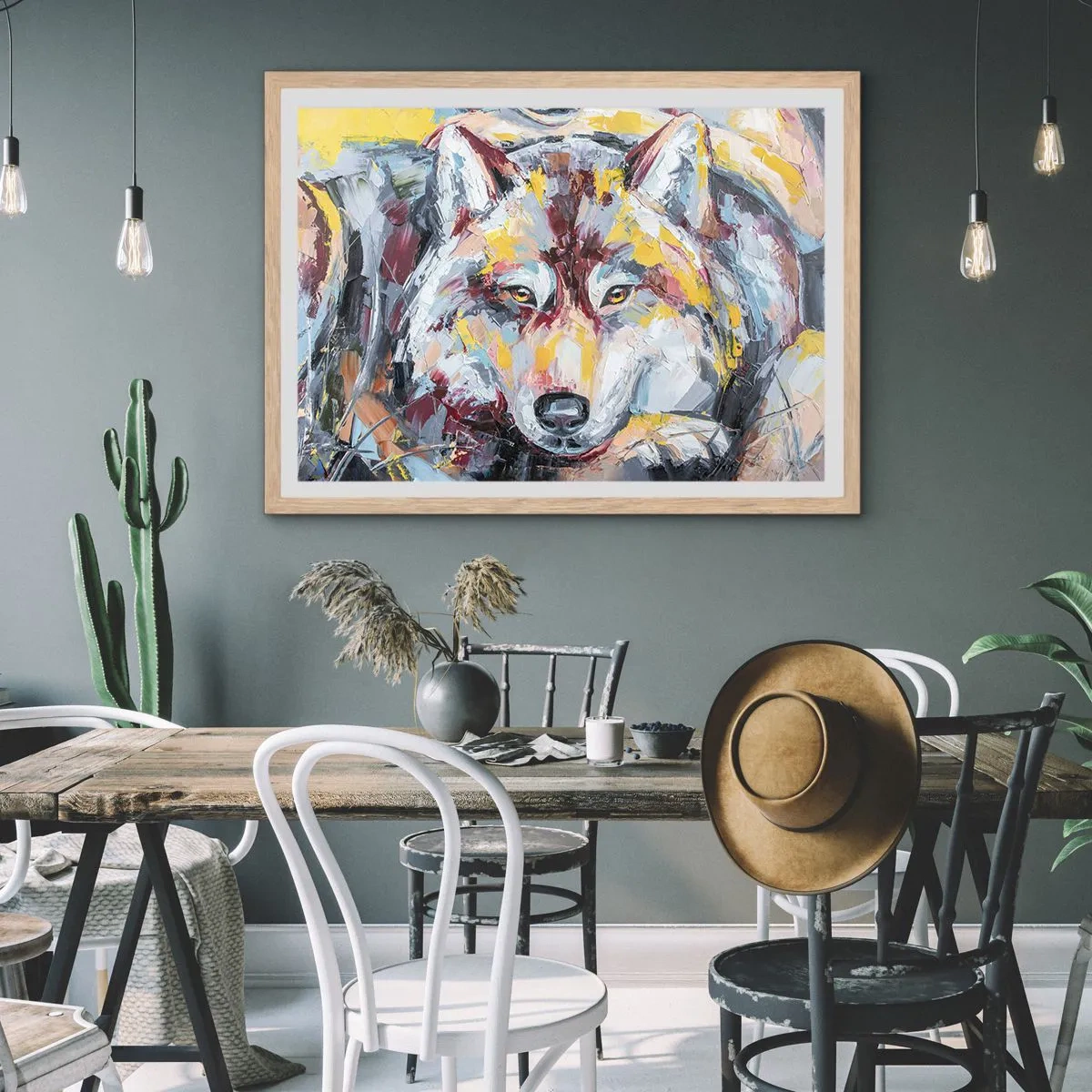 Plagát v ráme zo svetlého duba - Pokoj medzi blízkymi - 50x40 cm