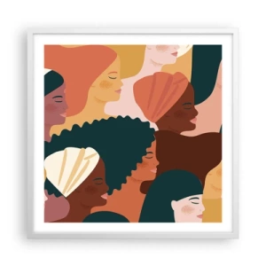 Plagát v bielom ráme - Iba ženskosť - 60x60 cm