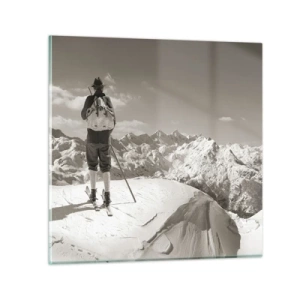 Obraz na skle - Rovnaké hory - 50x50 cm