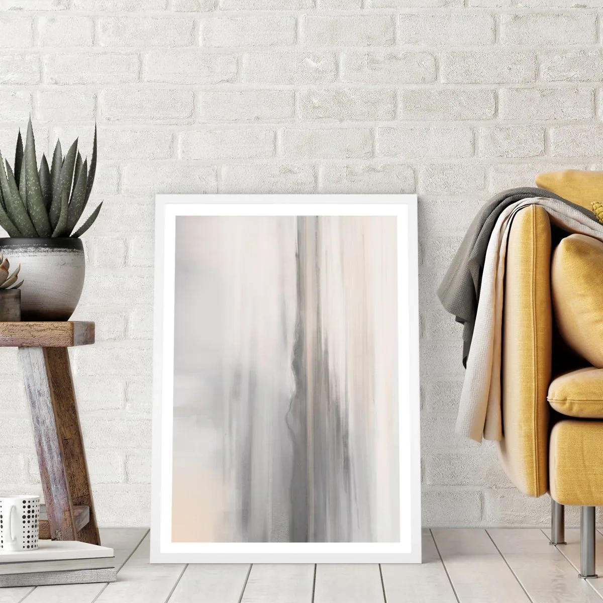 Plagát v bielom ráme - Zamyslená diaľka - 70x100 cm