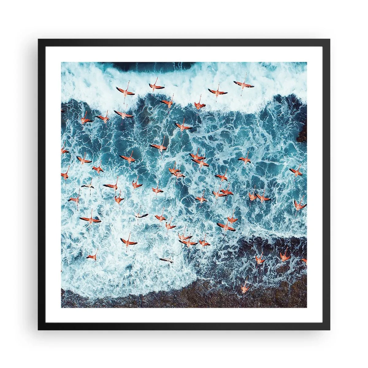 Plagát v čiernom ráme - Prímorský sprievod - 60x60 cm