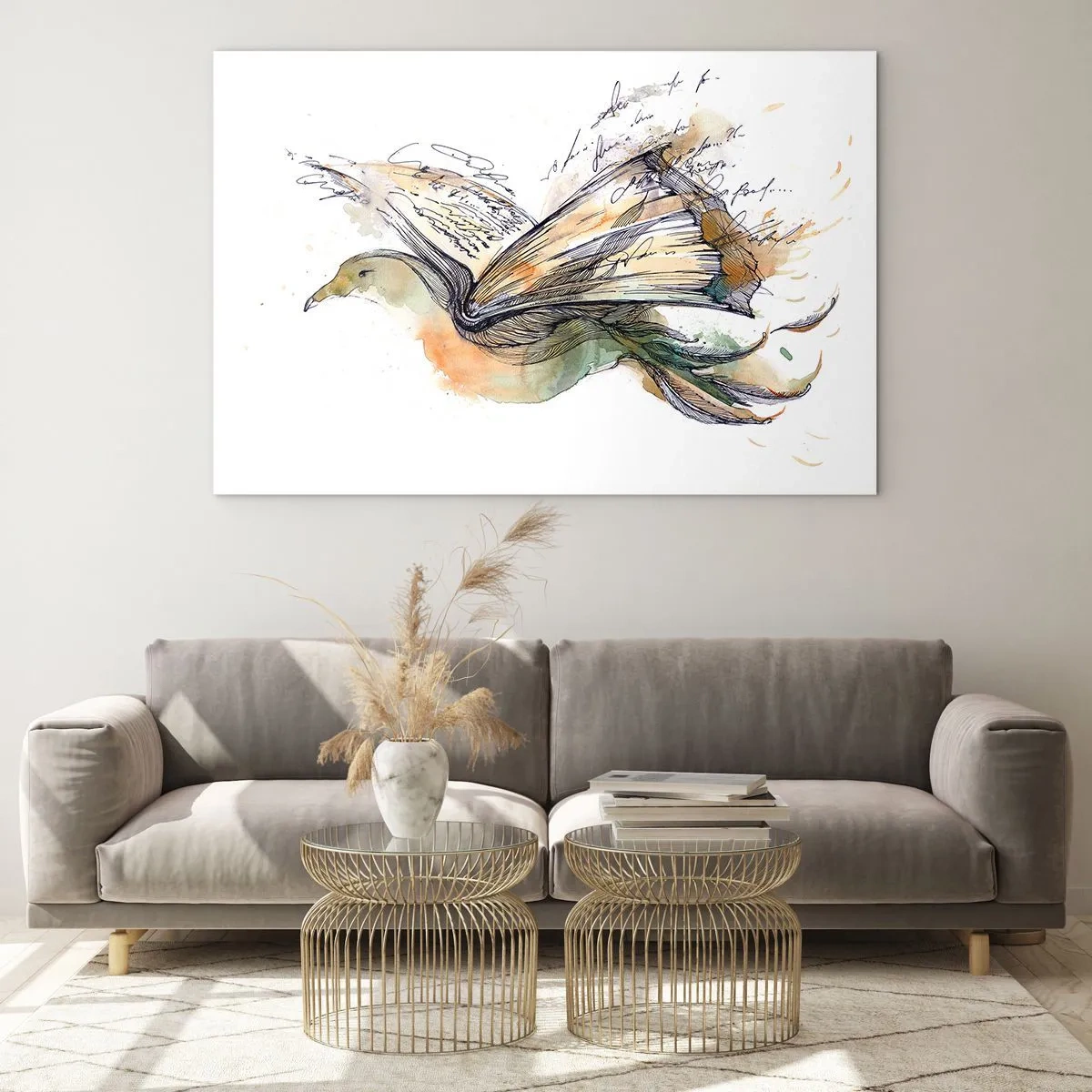 Obraz na skle - Na krídlach poézie - 100x70 cm