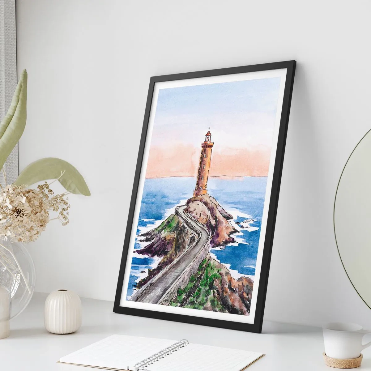 Plagát v čiernom ráme - Tvárou v tvár moru - 70x100 cm